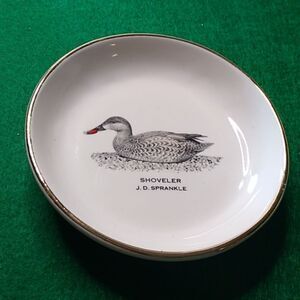 Signed Jim Sprankle Ducks Unlimited 1976 NY Porcelain Tray Shoveler Duck